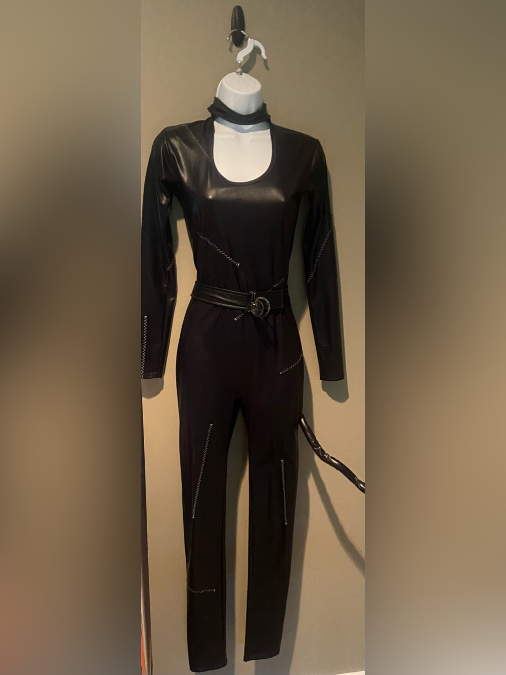 Leg Avenue Black Catwoman Costume with Belt & attached Tail